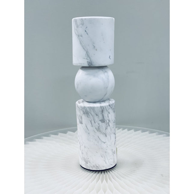 KERZENHALTER | MARMOR | WEISS M H29,5 cm * B8 cm T 8 cm Wendbar für Blumenarrangements