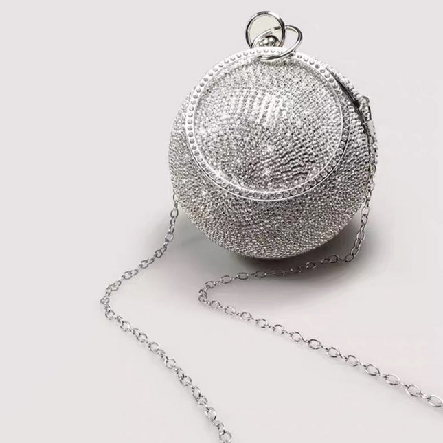 Luxuriöse Ball-Clutch – Bling-Bling-Diamanten – Gold und Silber