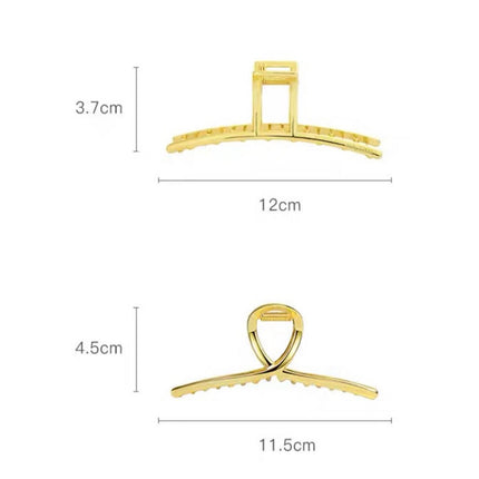 Große Krallen-Haarspangen aus Metall – goldfarben, minimalistische Designs