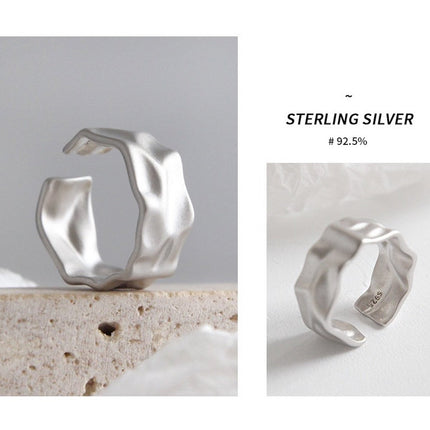 Wave n Sand - Ring aus Sterlingsilber mit Wellenstruktur