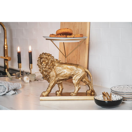 Housevitamin Lion Tellerhalter – Gold – 20 x 30 x 27 cm