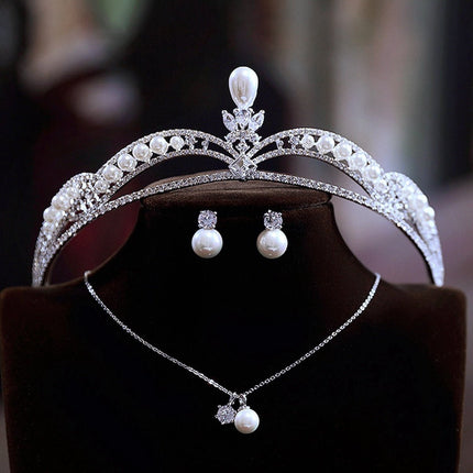 Perlen Krone-Prinzessin-Look Kristallbraut-Tiaras mit Perlen